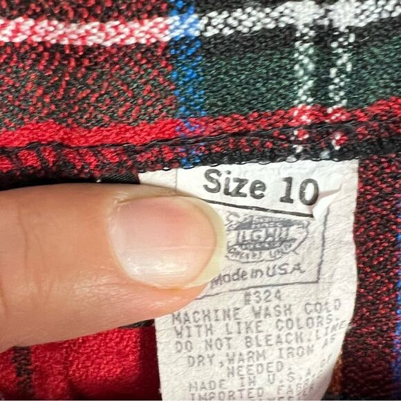 Lloyd New York Skirt Women's Size 10 Red Plaid Tartan Pleated Calf Length Vtg - Picture 5 of 8